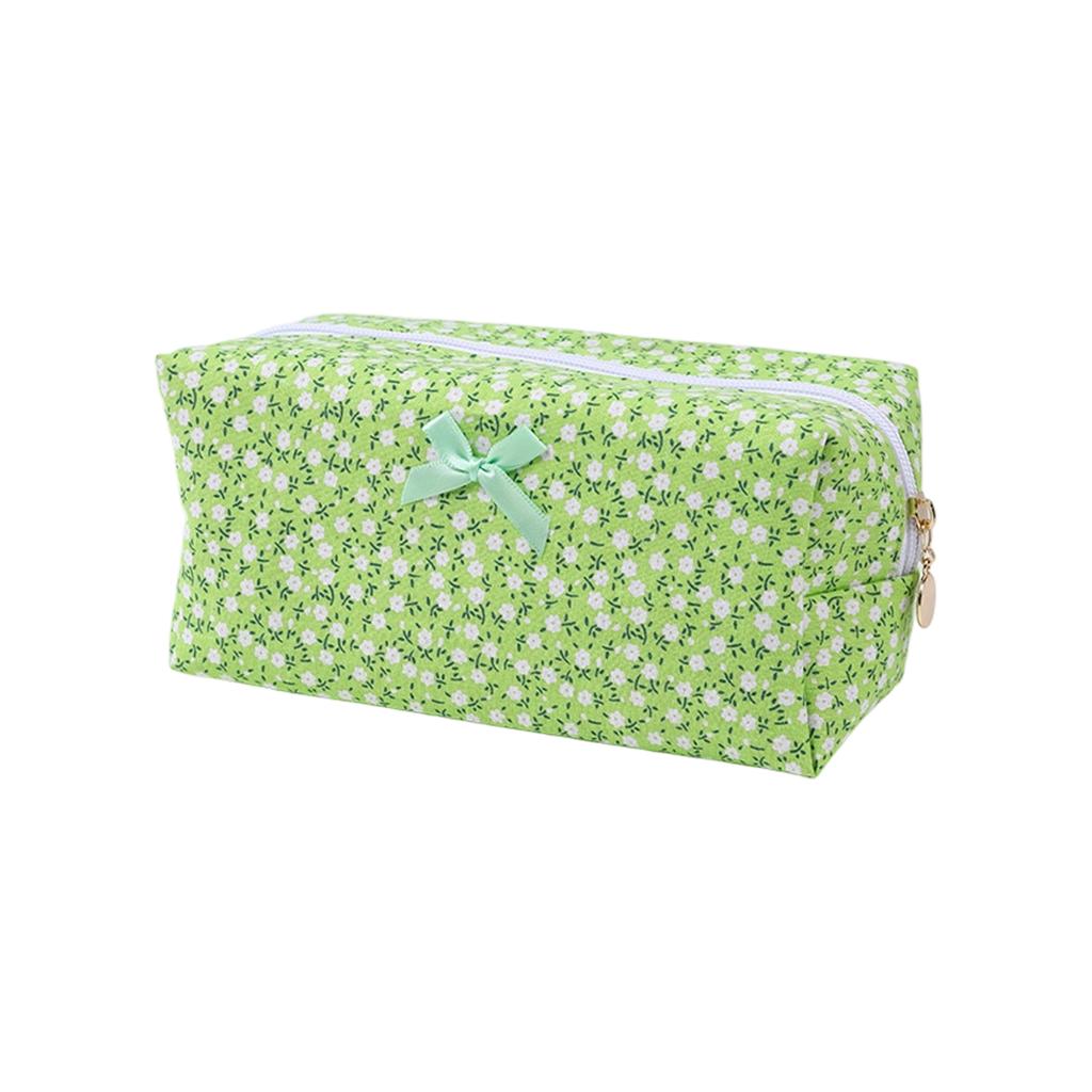Quilted Cosmetic Bag with Floral Print Large Capacity Makeup Organizer Travel Toiletry Storage Pouch for Women