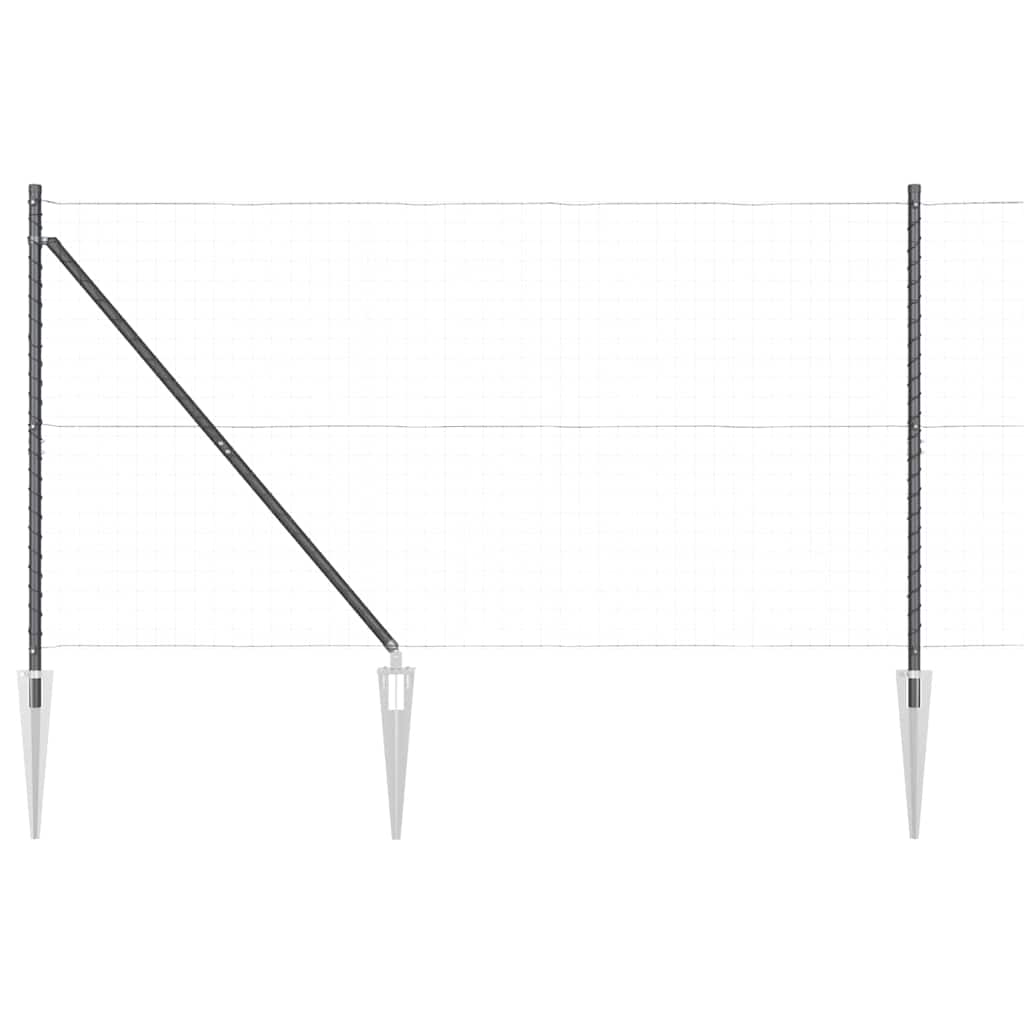 Fence Posts with Drive In Sleeve 7 Pcs Grey