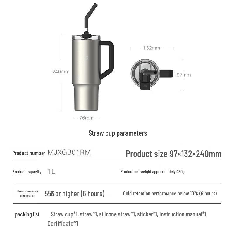 Xiaomi 1L Insulated Straw Tumbler
