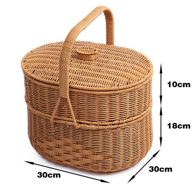 Imitation Rattan Handmade Picnic Basket
