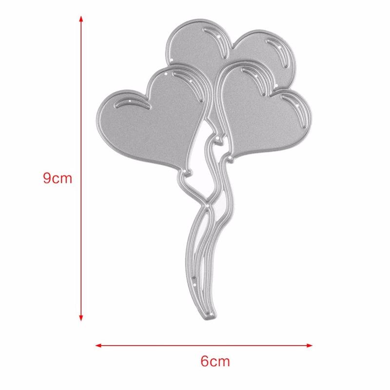 Cute Heart  Shaped Balloon Cutting Mold for DIY Scrapbook Photo Album Embossed Paper Card Mold