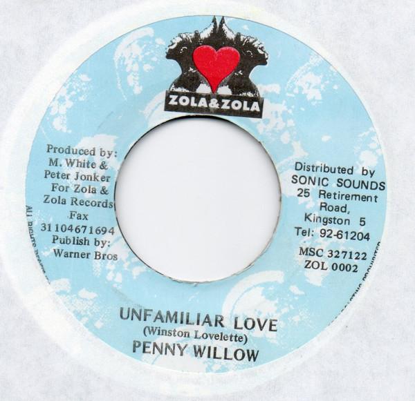 

7inch Record PENNY WILLOW Unfamiliar love ZOL0002 Zola Zola 1994 Jamaica Reggae Ska Dub Used