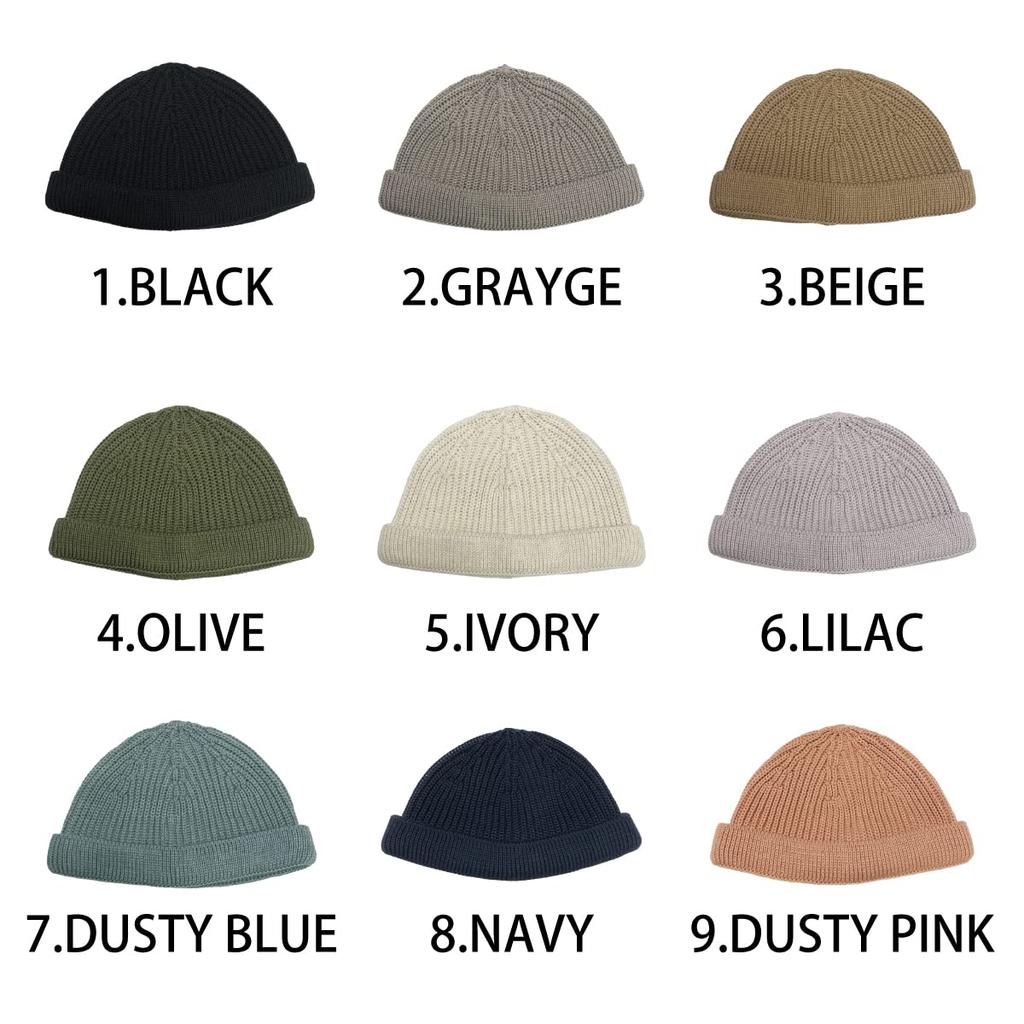 Basic Enchi All Season Short Roll Hand Shallow Knit Islamic One Size Fits and Dusty Blue Watch, Washable, Beanie, Watch, Stretchy, Washable, Volume,