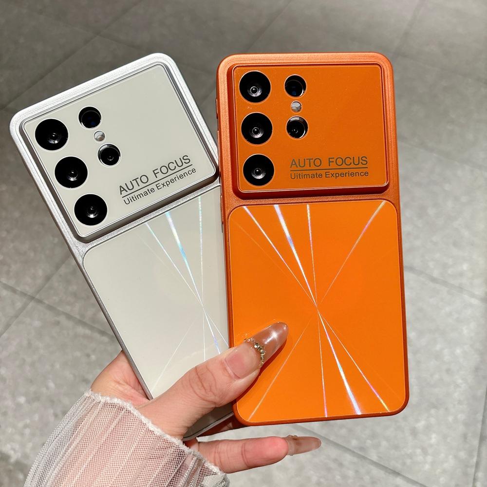 Aurora Große Fenster Hard Case für Samsung Galaxy S26 S2 Ultra S23 S24 Einfarbige Kamera Schutz Stoßfeste Hülle