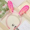 Rabbit Ears Headband Glitter Sequin rabbit Hairbands Shiny Headband Hair Metal Hoop Hair Party Decoration