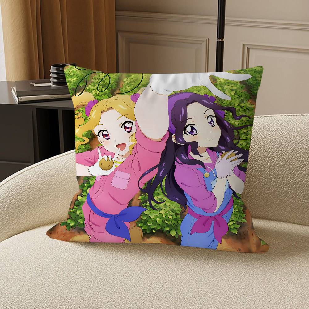 Aikatsu! Cushion Cover Car Throw Pillow Case For Sofa Car Christmas Gift 40x40cm 45x45cm
