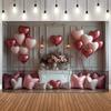 Elegant Dreamy Floral Heart Balloon Photo Backdrop Valentine's Day Wedding Party Photography Background For Portrait Home Decor16