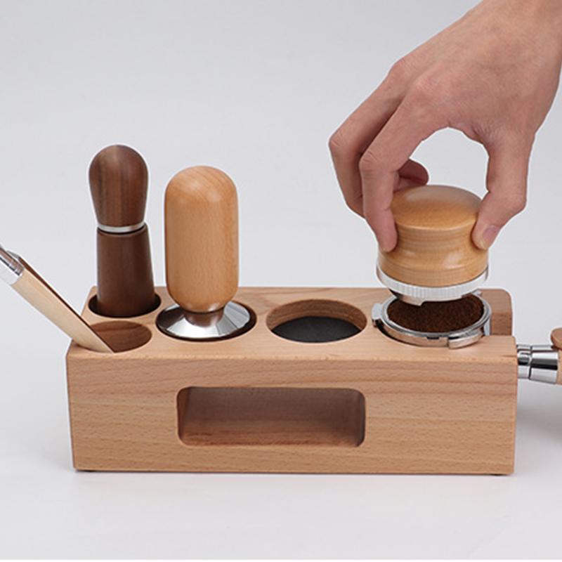 Wooden Coffee Tamper Holder 51/53/58mm Espresso Tamper Station Stand Base for Espresso Machine Barista Accessories