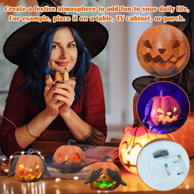 3D Printed Scary Pumpkin With Lights Halloween Decorations Home Party Living Room Decorations