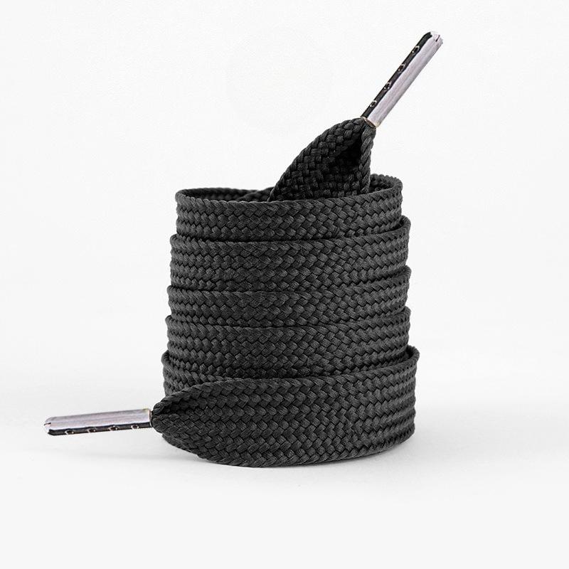 1 Pair Shoelaces Flat Thicken Weave Shoe Laces 2cm Wide 130cm Length Sneaker Canvas Shoelace Black White