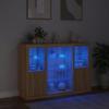 VidaXL Buffets with LED Lights 3 Pcs Sonoma Oak Engineered Wood, Buffet Cabinet, Kitchen Storage Furniture, Furniture 3209130