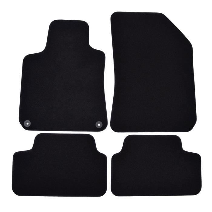 Tapis de sol - Peugeot - 308 - Noir - 4 pièces - Antidérapant et imperméable