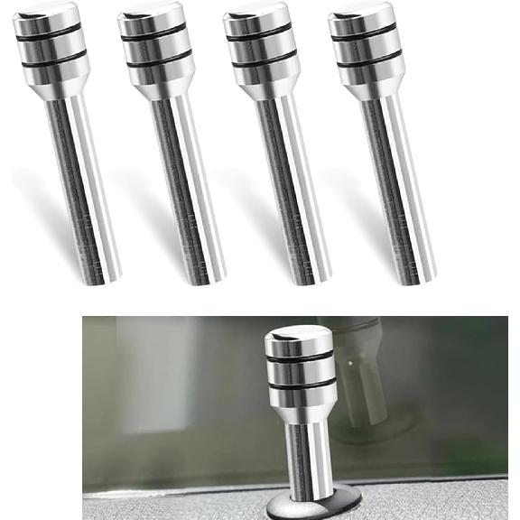 4 PCS Car Door Latch Catch Kit, 1.93  x 0.47  Solid Color Alloy Interior Door Lock Knob Pull Pin, Personalized Decorative Modification Accessory, 4 PCS серебряный