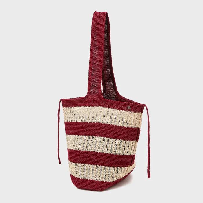 Marine Red Striped Knit Bag L HIBA6E802R2