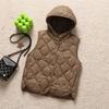 Arrivals Women Fashion Ultralight Thin Hooded Down Jackets Spring Winter Female Korean Slim Fit Sleeveless Puffer Coat