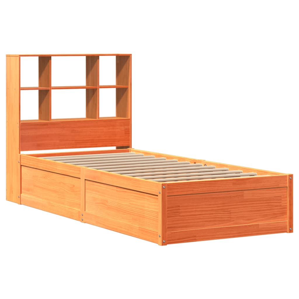 Solid Wood Bed without Mattress Wax Brown 100x200 cm Pine Wood