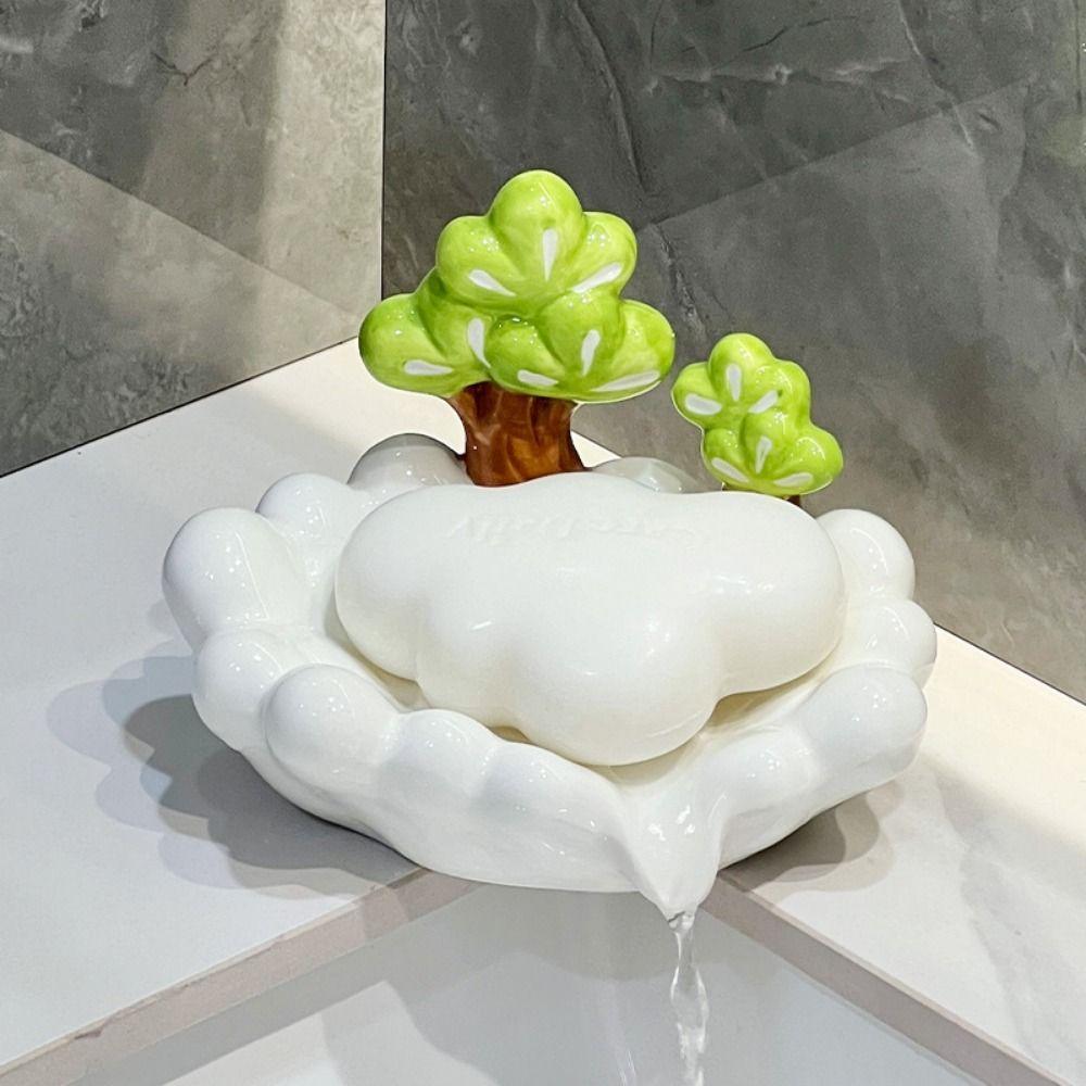 Creative Soap Dish Holder Portable Ceramic Soap Plate Soap Dish Tray  Bathroom Accessories