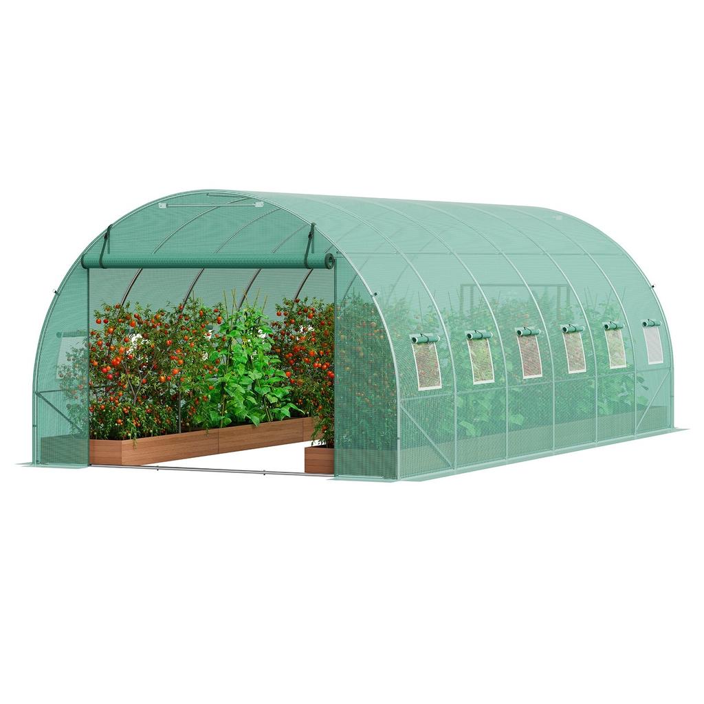 Loop-in Tunnelkas 19.36x9.68x6.5ft Gegalvaniseerd Frame PE Afdekking Groen