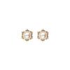 Vintage Delicate Mabe Pearl Zircon Stud Earrings With 925 Silver Pin For Women
