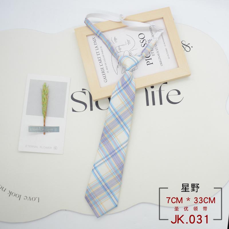 Tie Plaid Women Free Knotting Student College Style Japanese Short Uniform School Uniform Accessories Lazy