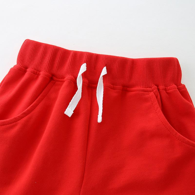 Sommer-Neuheiten Kinderhosen Gestrickte Jungen-Sporthosen Einfarbige Lässige Kinder-Caprihosen