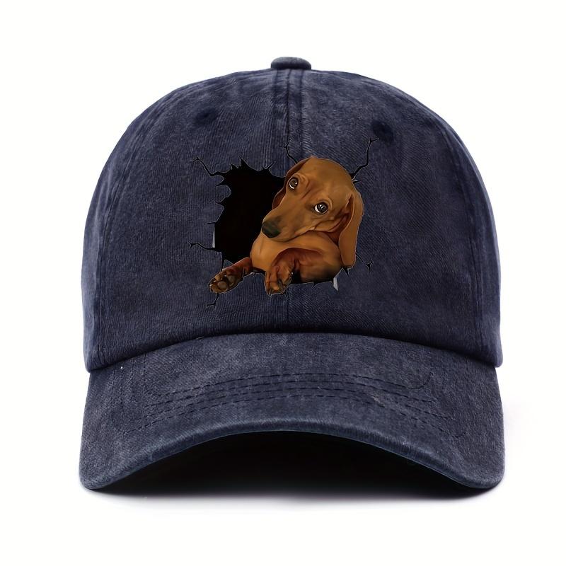 Printed dog baseball cap, breathable, lightweight, men's and women's hiking outdoor hiking duck tongue cap