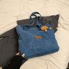 Cowboy Canvas Shoulder Bag for Women, Large Capacity Niche Artistic Tote Bags, Japanese and Korean Casual Versatile Handbag