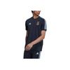 Adidas FW22 Argentina National Team Badge Embroidered Three Stripes Short Sleeve Football Shirt Men Tops Black HF3949