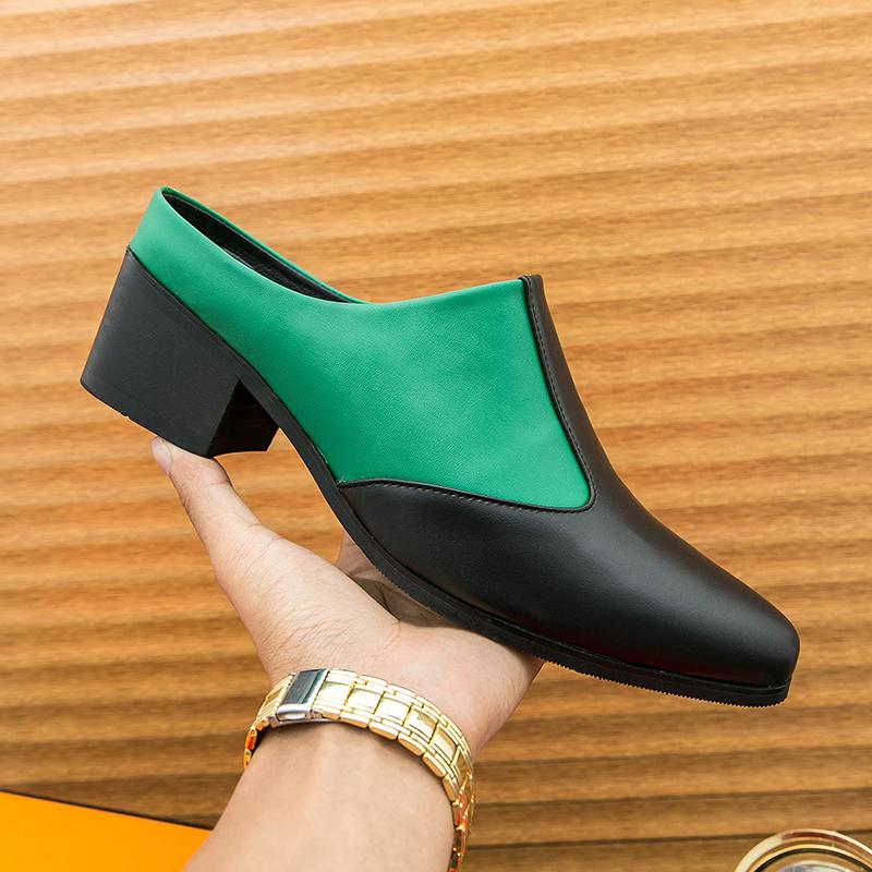 

Модные новые мужские полушлепанцы смешанных цветов, лоферы, мужские повседневные мюли, мокасины, дышащая обувь с увеличением роста, zapatos 38