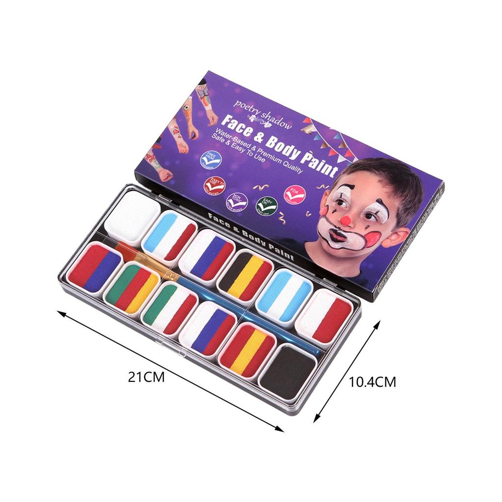Face Body Paint Palette Painting Pigment 12 Grids Color Matching Vibrant Colors