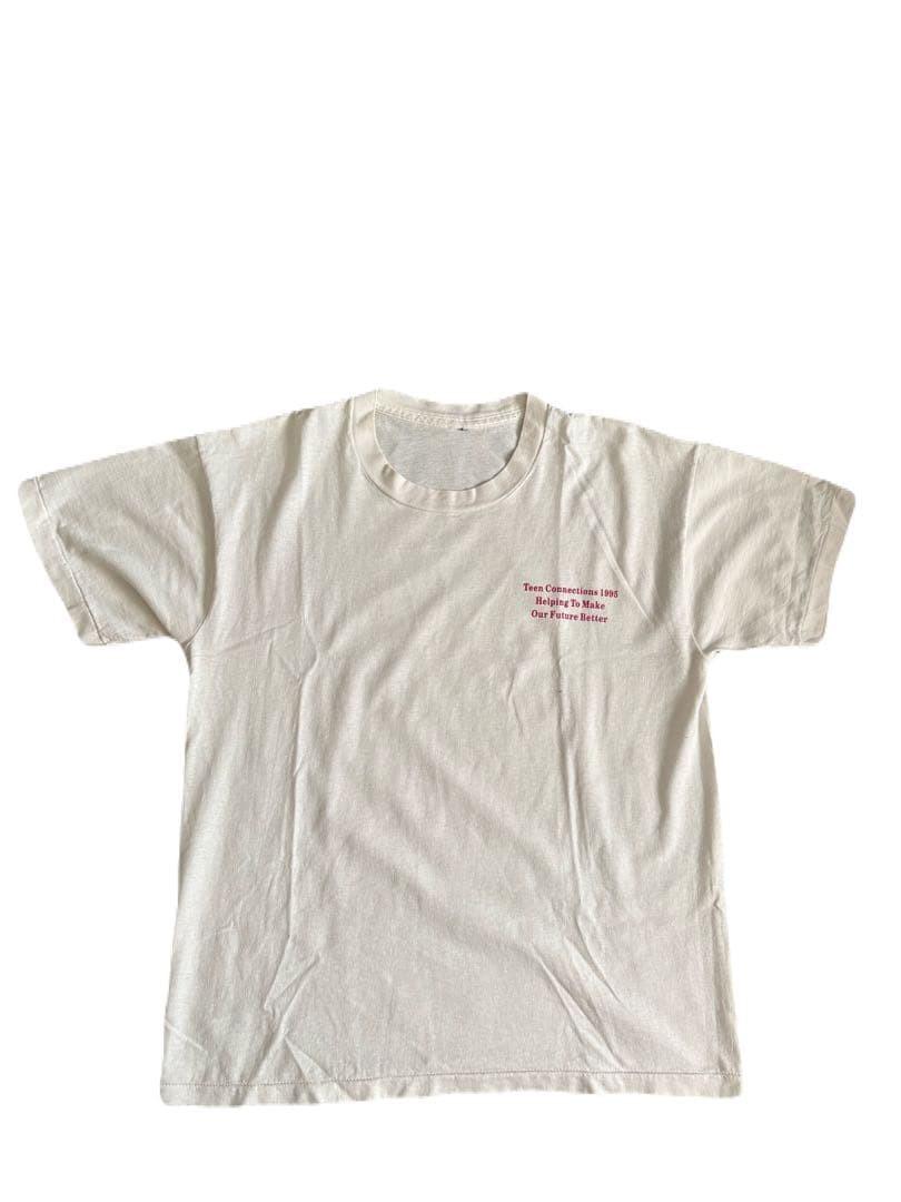 90s Made in USA? Single Stitch Double-Sided Print Vintage T- White Unisex T-Shirt L
