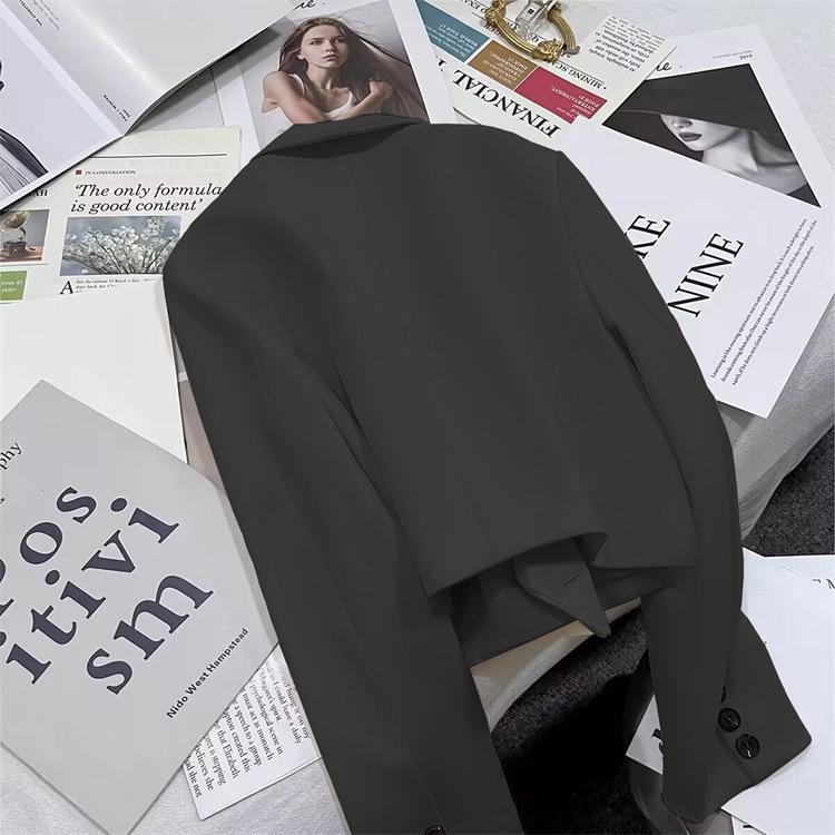 Women's Pink Short Blazer Jacket - 2025 Autumn European and American Style, Versatile for Workplace and Commute