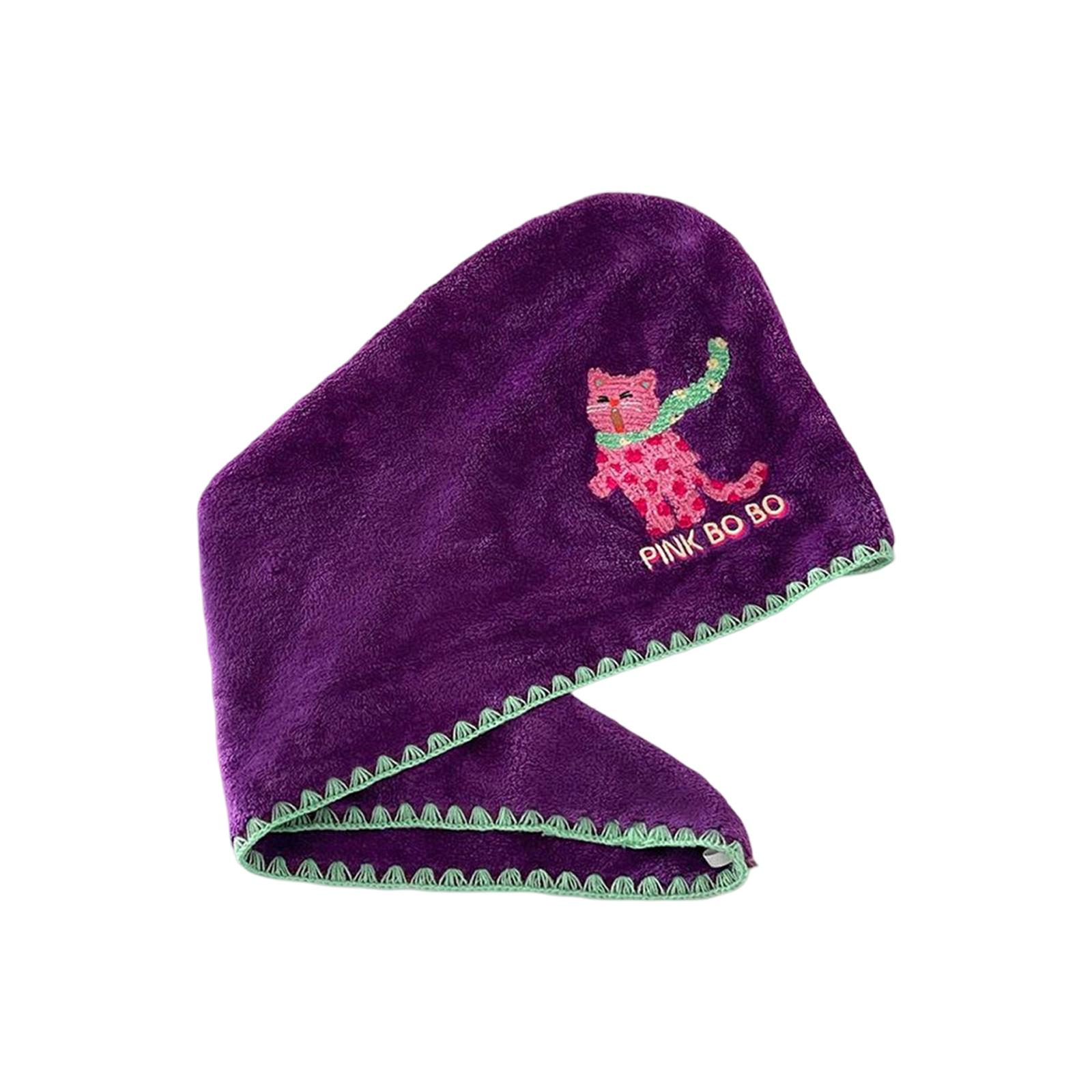 

Коралловый флис Обертывание для волос полотенцем Быстросохнущий тюрбан для женщин и детей Против пушистости Быстро впитывающий Длинное обертывание для головы после душа фиолетовый