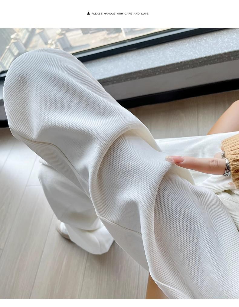 2025 Women's High-Waisted Velvet Pants - European Cotton, Loose Straight-Leg, Autumn/Winter Fashion