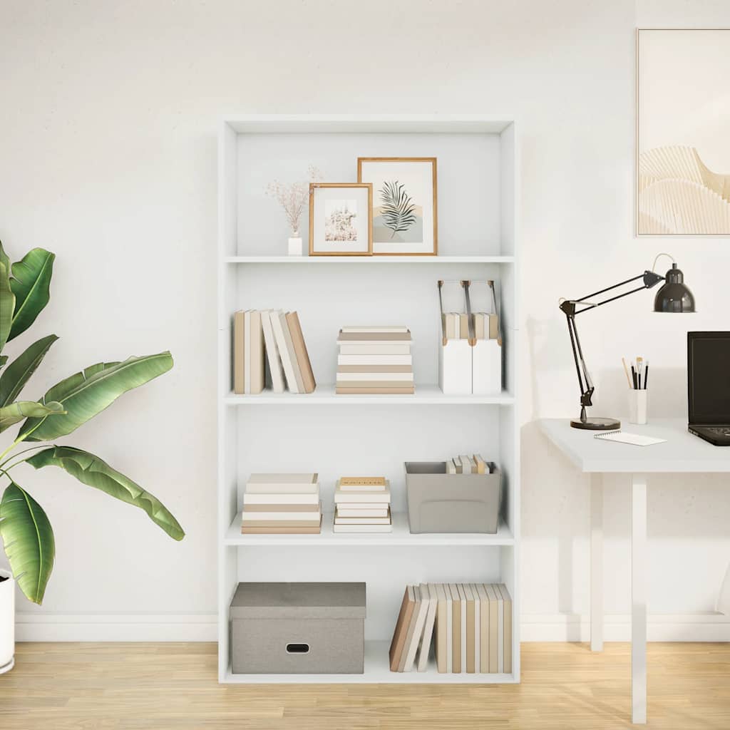 Vidaxl Bookshelf, White, 80X30X152 Cm, Wood-Based Material