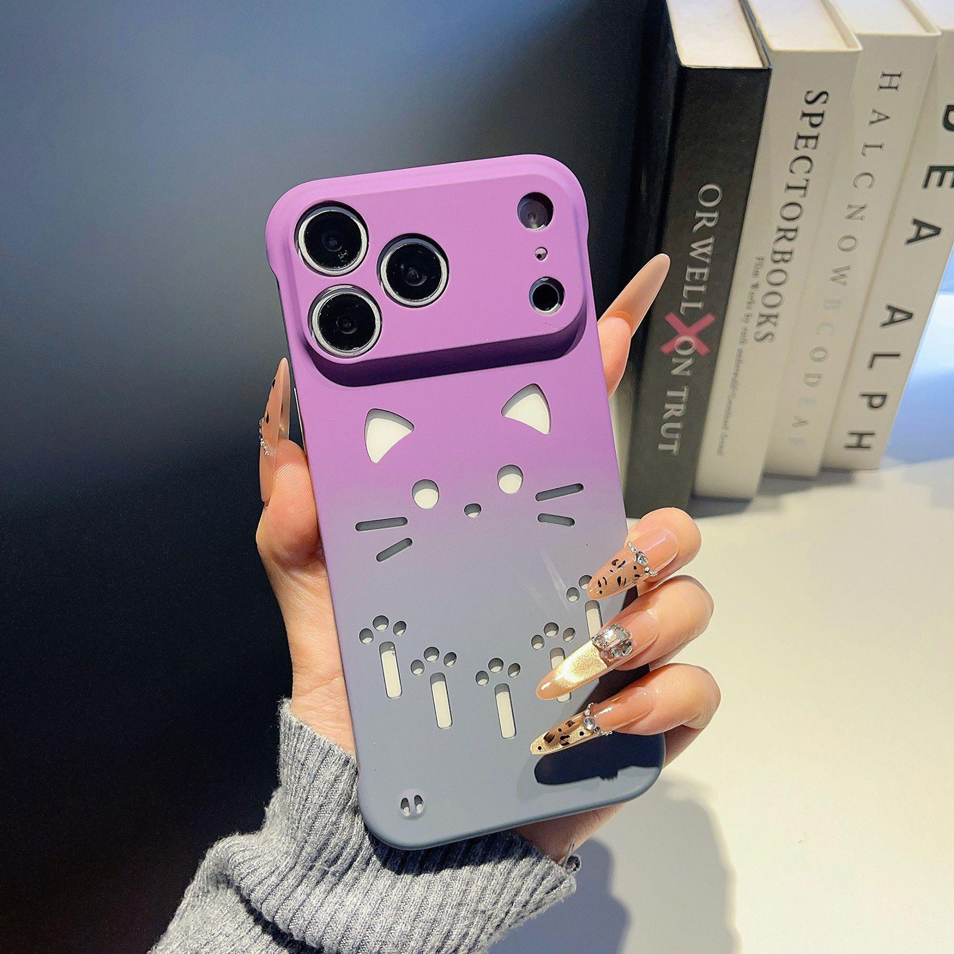 

Apple 17 Pro Max Cat Phone Case with Heat Dissipation, Cartoon Design, Protective for iPhone 16 iPhone 16 Pro