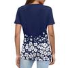 Women's T Shirt Print Button Short Sleeve Daily Weekend Fashion Basic V- Neck Regular Top
