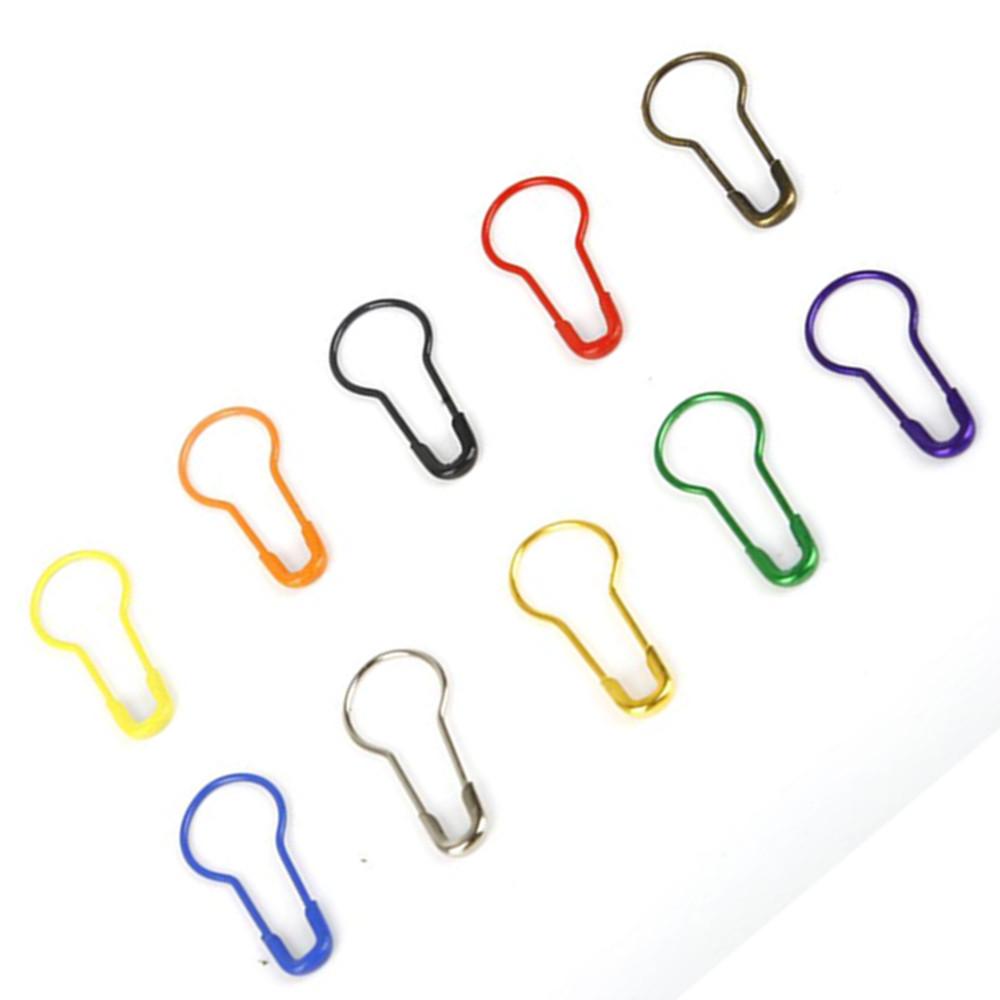 100pc Mix Color Safety Pins Gourd Shape Metal Clips Marker Tag Gourd Pins Safe DIY Sewing Tools Needle Clip Crafts Accessories