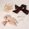 Solid Color Velvet Bow Scrunchies Sweet Large Hair Ropes Women Hair Scrunchies  Hair Rubber Bands