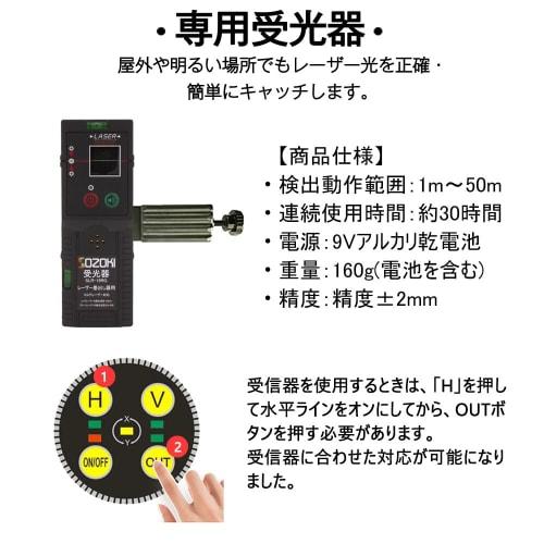 SOZOKI Full-Line Electronic Leveling Green Laser Level SL-68GPE (Receiver Included) with Remote Control, Two 6400mAh Lithium Batteries, Approx. 20 Hou