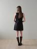 BEIRUT Stitch Satin Mini Dress (Black)