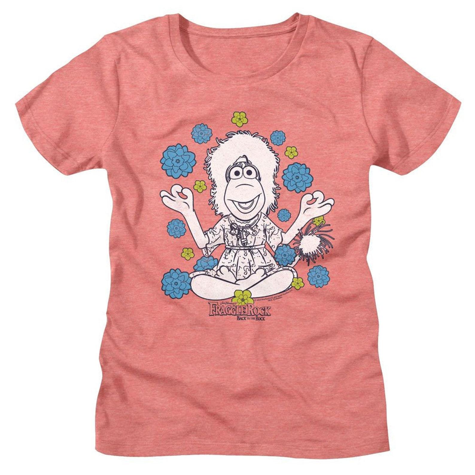 Fraggle Rock Mokey and Flowers Sunset Heather Women s T-Shirt 2XL