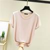 Round Neck Short Sleeved T-shirt For Women's Summer Thin Worn As A Base And Half Sleeved Top Inside