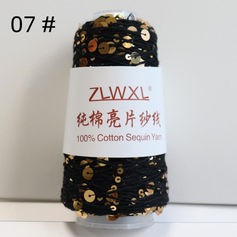 1000g /3200M 100% Cotton Yarn 6mm+3mm Special Sequin Yarn DIY Knitted Garment Accessories Rag Doll Knitting Yarn