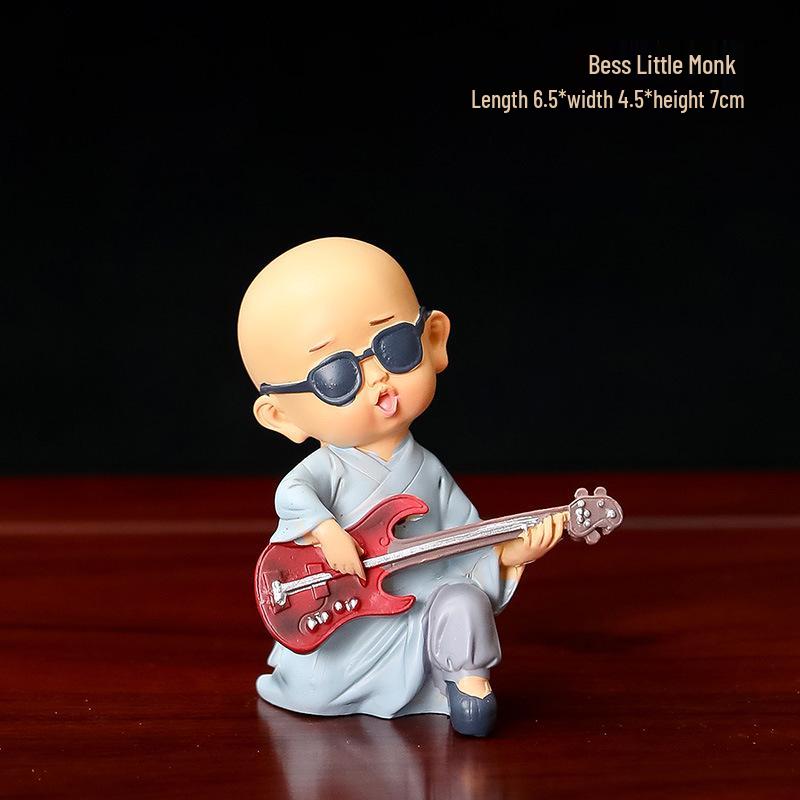 Zen Little Monk Resin Figurine: Creative Chinese Decor for Home or Entrance Table