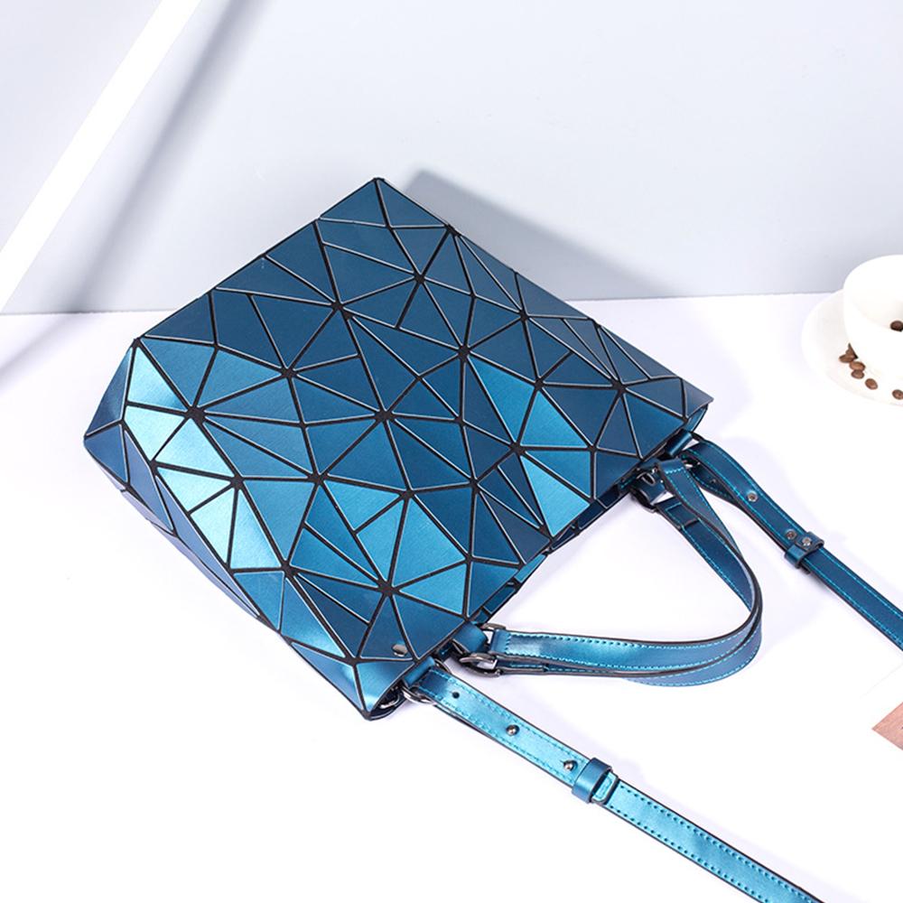 Creative Geometric Diamond Handbags Bucket Women Fashion Luminous Portable Shoulder Messenger Bag