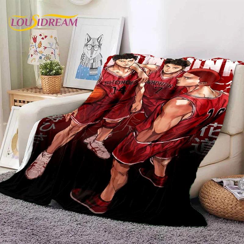 Cartoon Slam Dunk Basketball Anime Soft Flannel Blanket for Beds Bedroom Sofa Picnic,Throw Blanket for Outdoor Leisure Nap Gift