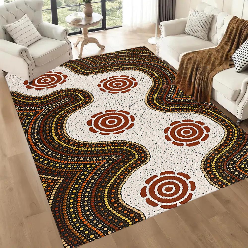 Australian Aboriginal Style 86 Carpet Perfect for Bedrooms Outdoor Kitchen Dining Room Antislip Carpet Anime Office Decor Birthday/Christmas Gift