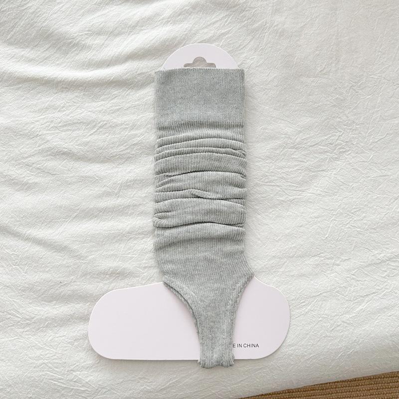 New Miu-Style Grey Ballet Layered Knit Socks: Slimming and Lightweight Women's Summer Foot-Coverings.