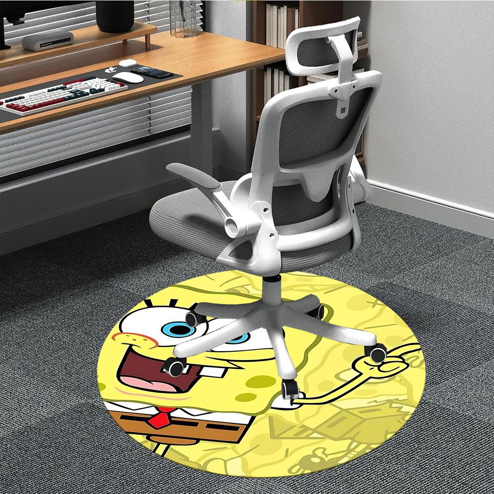 

1pc SquarePants Office Round Area Rug, Indoor Mat Suitable For Office, Bedroom Living Room Home Decor, Room Deco, Offic a0928125 80cm by 80cm
